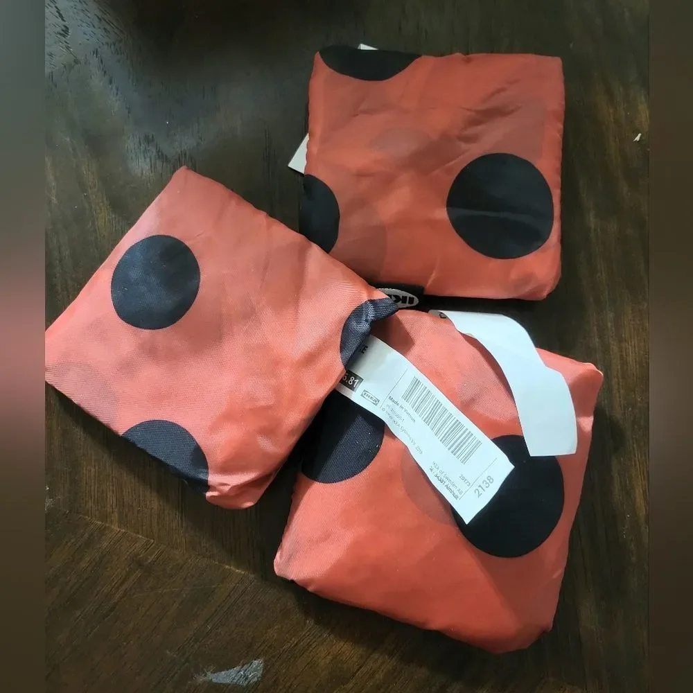 Set of 3 IKEA Bags Skyne Black & Red